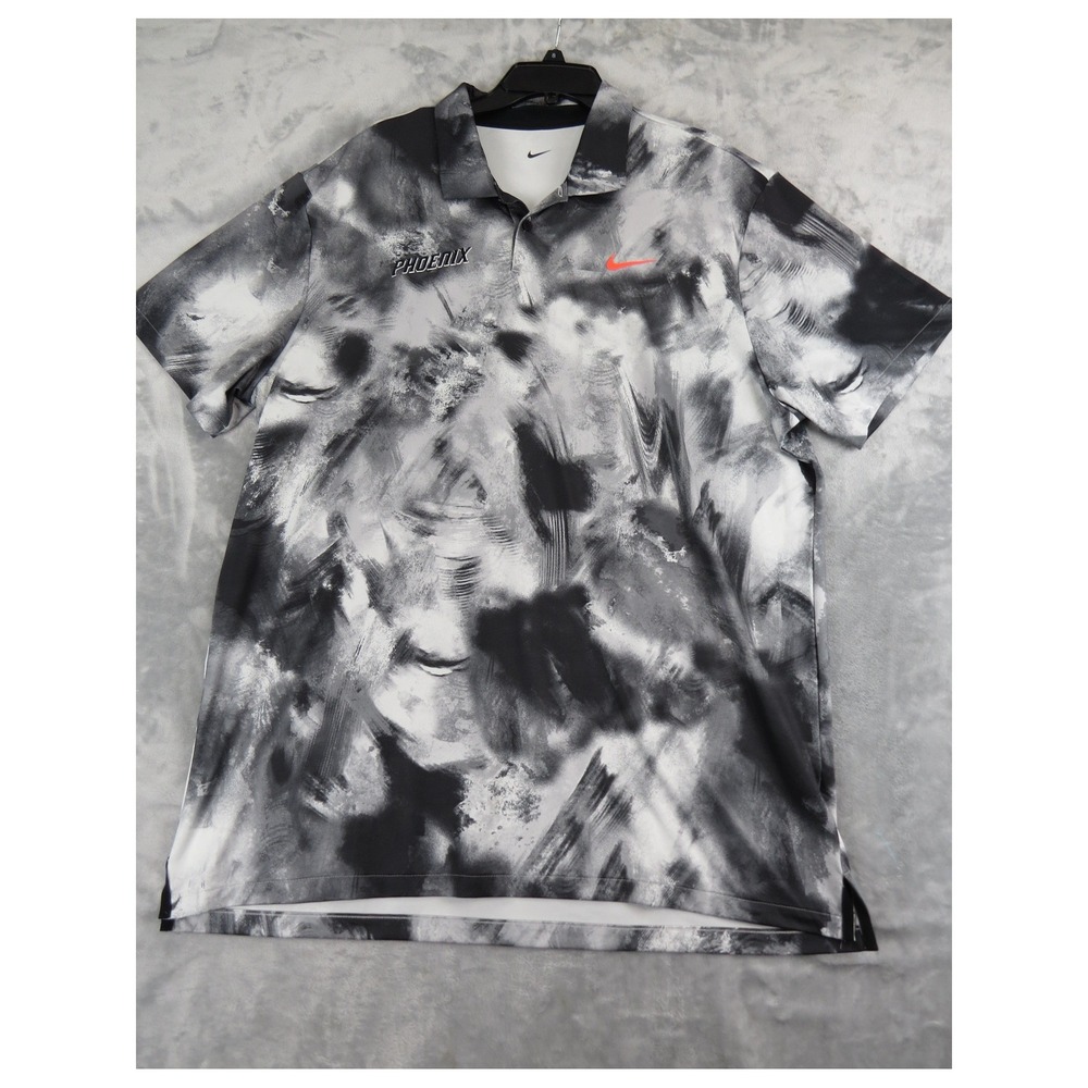 Nike Dri-FIT Phoenix Team Polo Mens XL Tall AOP Ink Wash Print Golf Shirt